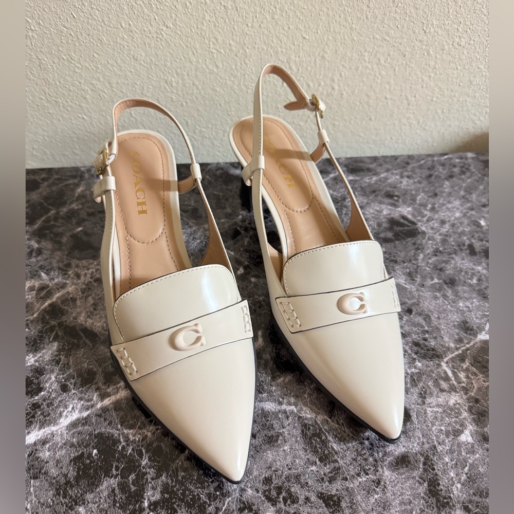 Coach Nikola Pointed Toe Hybrid Slingback Pump, Size 7.5